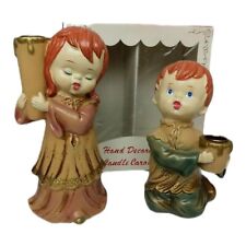 Vintage 1950s Star Creations Christmas Caroler Candleholders Mid Century Modern  picture