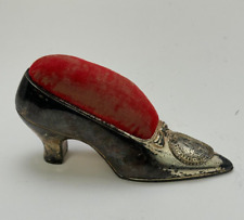 1936 TEXAS CENTENNIAL EXPOSITION SOWING NEEDLE HOLDER METAL SHOE HIGH HEEL VTG picture
