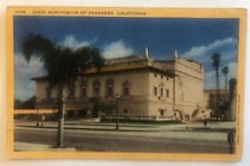 Pasadena CA, Civic Auditorium, Antique, Vintage Souvenir Postcard, Posted 1949 picture