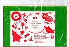 Christmas Window Stick-Ons Red White Green  NEW OLD STOCK Hong Kong picture