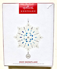 Hallmark Keepsake 2023 Snowflake Porcelain Christmas Holiday Tree Ornament picture