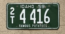 1959 IDAHO license plate — TWIN FALLS CO — ORIGINAL old vintage antique auto tag picture