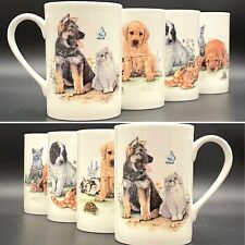 Royal Patrician Fine Bone China Puppies and Kittens 4pc Coffee Mug Set England picture