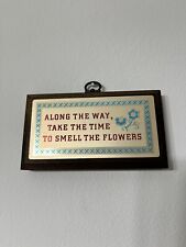 Vintage MCM Wall Hanging “Smell The Flowers” Midcentury Wood Gallery Wall picture