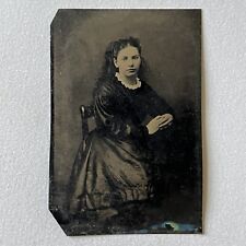 Antique Tintype Photograph Beautiful Charming Young Woman Teen Girl picture