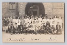 Group Photo 8th Grade 1910 Homell School RPPC Real Photo ANTIQUE POSTCARD 1291 picture