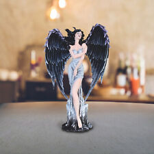 Medieval Gothic Dark Angel Fairy With Feather Wings 12.5