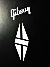 Gibson Guitar Headstock Split Diamond, Die-Cut Vinyl Decal, OEM Size Gloss White picture