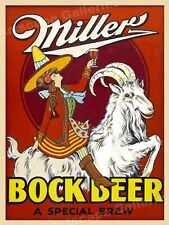 1930s “Miller - Bock Beer” Vintage Style Goat Bar Poster - 20x28 picture