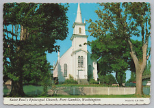 Port Gamble WA St Pauls Episcopal Church The Gathering Anglican Vtg Postcard B18 picture