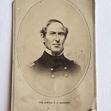 Antique CDV Photograph Soldier Civil War History Navy Vice Admiral DG Farragut picture