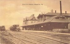 Erie Railroad Station Depot Meadville Pennsylvania PA Train c1910 Postcard picture