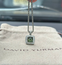 David Yurman ALBION pendant Prasiolitre & DIAMONDS 7mm Silver 925 chain 18 picture