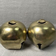 2 Large Vintage Brass Sleigh Bells picture