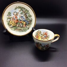 Vintage Royal China Demitasse Cup & Saucer Colonial Garden Scene picture