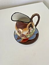 Antique Japanese Satsuma Moriage  Creamer and Underplate  2 Piece Set picture