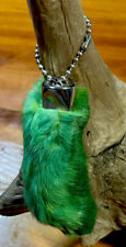 New Green Good Luck Rex RABBITS FOOT Key Chain Zipper Pull Charm School Charm picture
