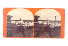 1890s Astoria, OR Steam Ship Stereoview Card Antique Photo Columbia River - SV1 picture