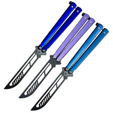 High Quality Practice BALISONG METAL BUTTERFLY Trainer Dull Fake Knife BLADE picture