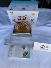 Rare Tokyo Disney Resort 30th Anniv gold mickey minnie figurine trinket box picture