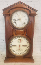 Antique HB Horton's Ithaca Calendar Double Dial Perpetual Shelf Clock - VIDEO picture