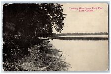 c1913 Looking West Park Pier Lake Osakis Minnesota MN Vintage Antique Postcard picture