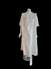 ANTIQUE CLOTHING- CIRCA 19THC LADIES BRODERIE ANGLAIS NIGHTGOWN W/RIBBONS picture