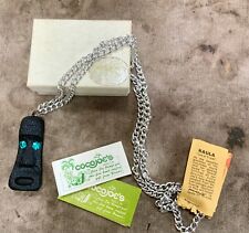 1960’s COCO JOES HAWAII LAVA TIKI GOD OF TRUTH PENDANT NECKLACE W/TAGS 30 1/2” picture