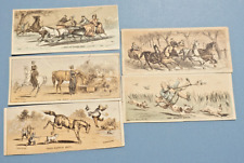 (5) Bufford, Boston 1880's VICTORIAN TRADE CARDS - Horses,Dogs,Carriages,Hunting picture