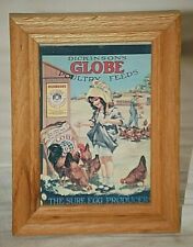 Dickinson's Globe Poultry Feeds Ad Reproduction Advertising Picture Wooden Frame picture