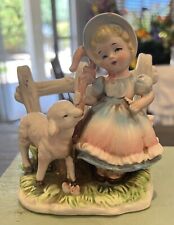 Vintage Little Bo Peep Or Mary Little Lamb Nursery Rhyme Ceramic Figurine     C1 picture
