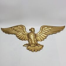 Vintage Syroco Bald Eagle Gold Plated Wall Hanging Plaque MCMLXIII Made In USA picture