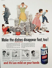 Lux dish soap ad vintage 1956  housewife dishes original advertisement picture