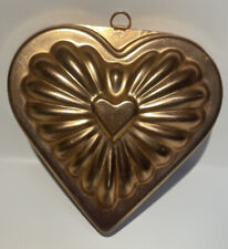 Vintage Heart Shaped Gelatin Mold Copper Colored Wall Decor 3 1/2 Cup picture