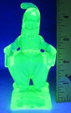1983 Mosser Mindy Girl Clown Vaseline Uranium Glass from End of My Rainbow “END” picture