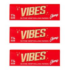 Vibes Rolling Natural Hemp Rolling Papers 1 1/4 Chlorine Free (3 Pack) picture