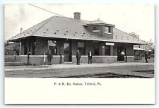c1910 TELFORD PENNSYLVANIA  P & R RAILROAD DEPOT STATION EARLY POSTCARD P4086 picture