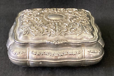 Antique Victorian Style Silver Plated with red Velvet Lined Jewelry/Trinket Box picture