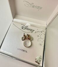 Disney Minnie Mouse Silver/Rose Bowtiful Pendant Necklace , Silver Plated picture