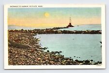 c1938 Linen Postcard Scituate MA Massachusetts Entrance to Harbor picture