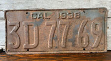 1938 California License Plate 3D 77 69 Cal ‘38 Rust picture