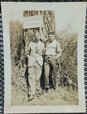 c.1930's Mountain Teen Friends Fashion Fishing Camping Sign Vintage Photo 1940's picture