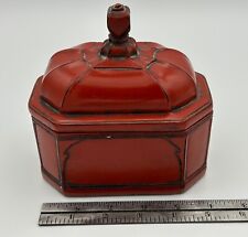 Gothic Styled Red Italian Plaster Ceramic Box by Borghese 5.5