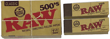 Raw 500's Classic Natural Rolling Papers With 2 Packs Of Tips **Free Shipping** picture