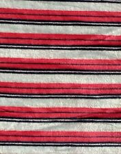 1970s Vtg Value Cotton W62”x3.3Yards Horizontal Stripes Light&Dark Blue. Pink picture