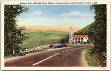 VINTAGE POSTCARD 1930s HAIRPIN BEND ON MOHAWK TRAIL STAMFORD VALLEY CONNECTICUT picture