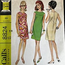 vintage 1960s McCalls 8824 Mod Front Yoked  Gathered Dress Sewing Pattern 18 CUT picture