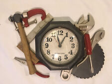 Burwood Vintage Handy Man Tool Clock Works, Great For  Mancave Garage 1987 picture