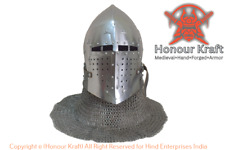 Medieval Combat Armor set Steel Helmet Steel Sugarloaf Alexander Bascinet Helmet picture