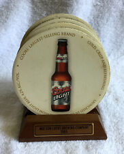 4 Molson Coors Brewing Company 2005 Stone Beer Coasters & Holder Kaiser Carling picture